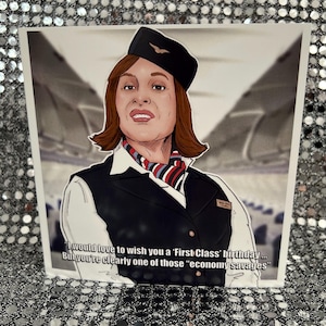 David Walliams en Penny dans Come Fly With Me - Carte d'anniversaire Gay Icons en édition limitée (vierge à l'intérieur)