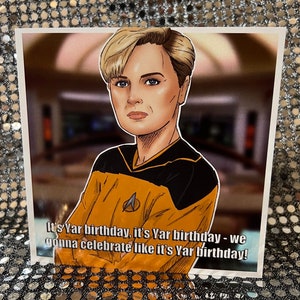 Denise Crosby inspirierte Karte - Gay Icons limitierte Geburtstagskarte (innen leer)