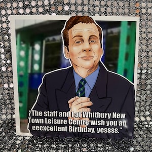 Mr Brittas van The Brittas Empire - Gay Icons limited edition verjaardagskaart (blanco binnenkant)