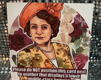 Hyacinth Bucket from Keeping Up Appearances - blank greeting  card
