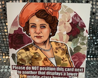 Hyacinth Bucket from Keeping Up Appearances - blank greeting  card