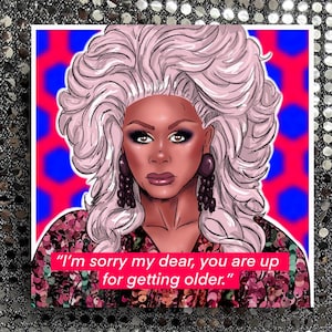 RuPaul uit 'RuPaul's Drag Race' - Gay Icons limited edition verjaardagskaart (blanco binnenkant)