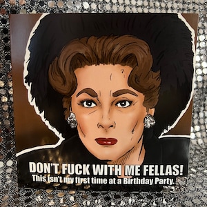 Joan Crawford / Faye Dunaway - Mommie Dearest - Gay Icons - Tarjeta de cumpleaños de edición limitada (en blanco en el interior)
