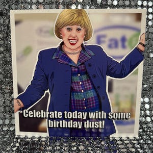 Matt Lucas als Marjorie Dawes in Little Britain - Gay Icons limited edition verjaardagskaart (blanco binnenkant)