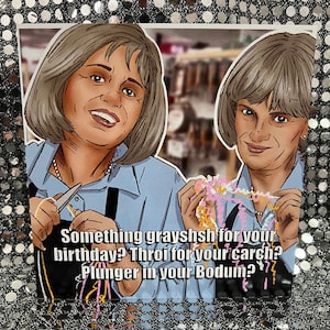Prue et Trude de Kath and Kim - Carte de voeux d'anniversaire Gay Icons en édition limitée (vierge à l'intérieur)