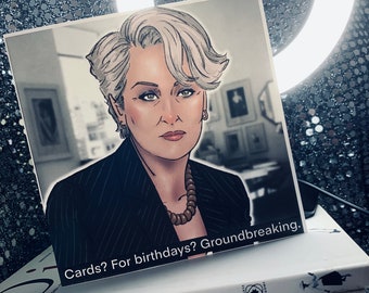 Miranda Priestly von The Devil Wears Prada - Gay Icons limitierte Geburtstagskarte (innen leer)