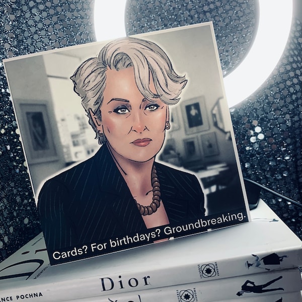 Miranda Priestly from The Devil Wears Prada  - Gay Icons limited edition Birthday Card (Blank inside)