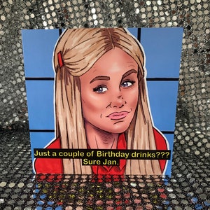 Marcia Brady van The Brady Bunch - Gay Icons limited edition verjaardagskaart (blanco binnenkant)