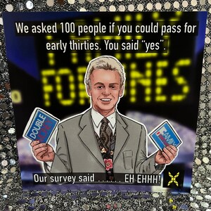 Family Fortunes - Les Dennis - blanco verjaardags-/wenskaart