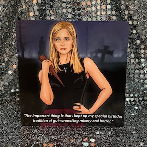 Tarjeta de cumpleaños de edición limitada de Buffy, la cazavampiros: iconos gay (en blanco en el interior)