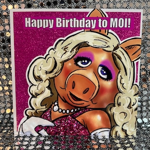 Miss Piggy von der Muppet Show - TV Icons limitierte Geburtstagskarte (leere Innenseite)