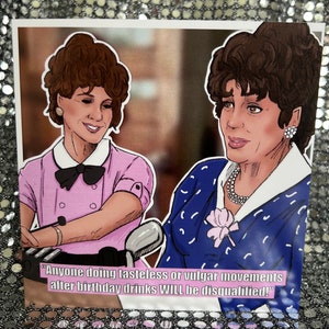 Grease - Miss McGee and Blanche - Grease 2  -  Gay Icons limited edition  Birthday Card (Blank inside)
