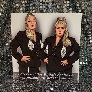 Paródia de Madonna de French and Saunders 'In Bed with French and Saunders' - Cartão de aniversário de edição limitada Gay Icons (em branco por dentro)