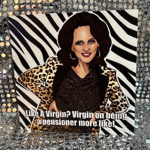Lesley Joseph (als Dorien Green) in Birds of a Feather JPEG-Serie - Gay Icons - Blanko-Grußkarte
