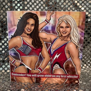 Gladiators - Jet and Lightning from TV's Gladiators - Gay Icons limited edition verjaardagskaart (blanco binnenkant)