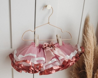 Pink and silver frilly Tutu Skirt, pink ruffle tutu skirt, elasticated baby tutu skirt, 1st birthday tutu,toddler tutu skirt, party tutu