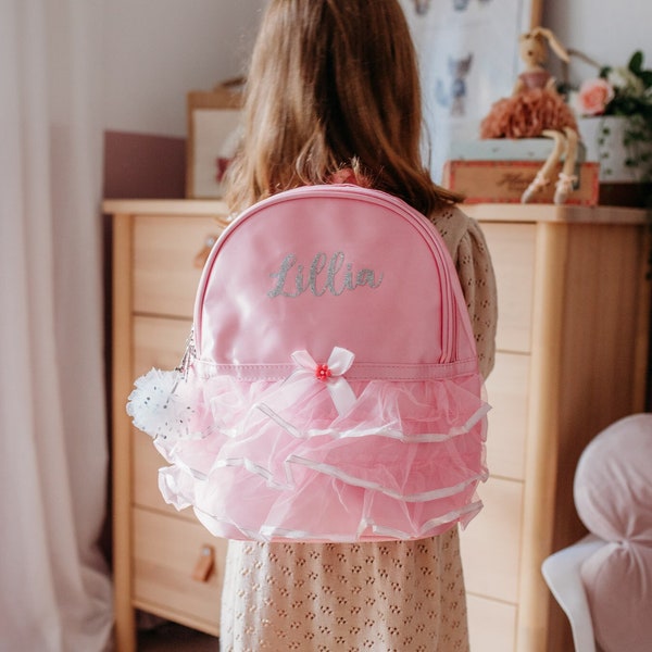 Pink tutu personalised rucksack, tutu backpack, girls pink rucksack, princess bag, personalised kids rucksack, ballet bag, dance bag