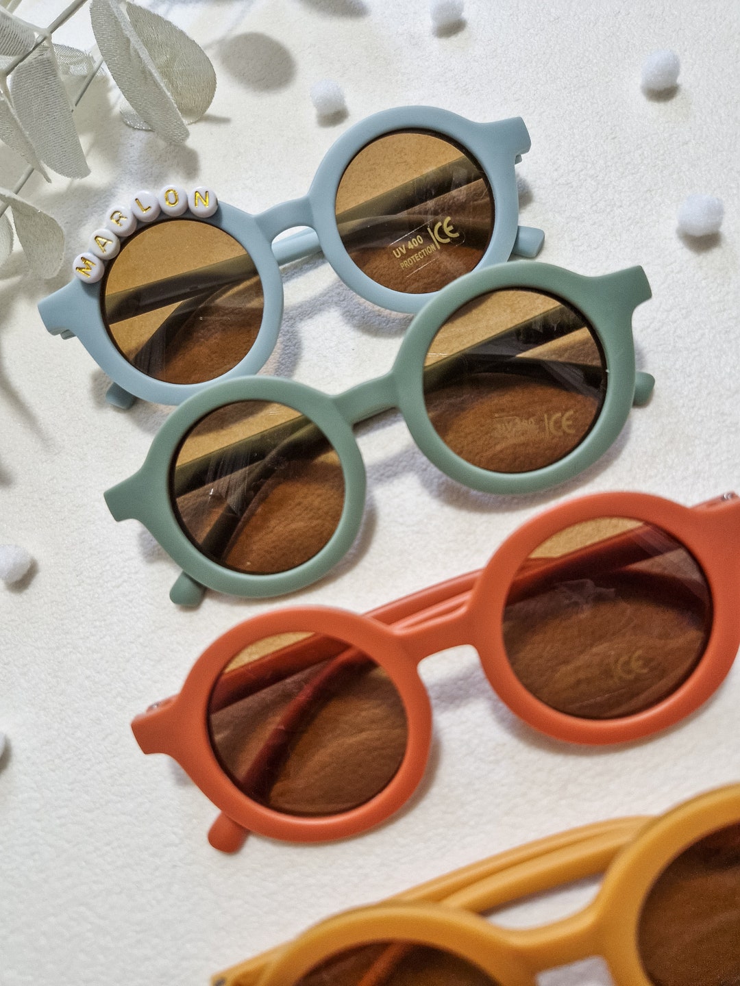 Personalised Circle Boys Sunglasses, Kids Summer Sunglasses, Name