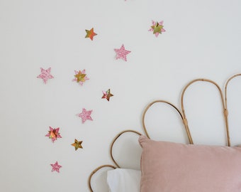 Star Wall Stickers, sparkly wall star decals, bedroom stickers, star decor, bedroom wall stickers, star Wall decor, nursery decor stickers