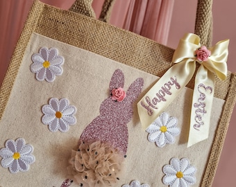 Easter Bag, Easter treat bag, bunny bags, Easter egg hunt bag, Personalised Easter bunny bag, Happy Easter bunny bag, Easter egg hunt bag