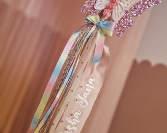 Butterfly wand, Fairy wand, personalised fairy wand, first birthday gift, glitter wand, flower girl gift, 1st birthday wand, birthday wand,