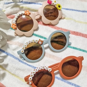 Personalized Kids Sunglasses: Circle Frame, Summer UV400 Sun Protection