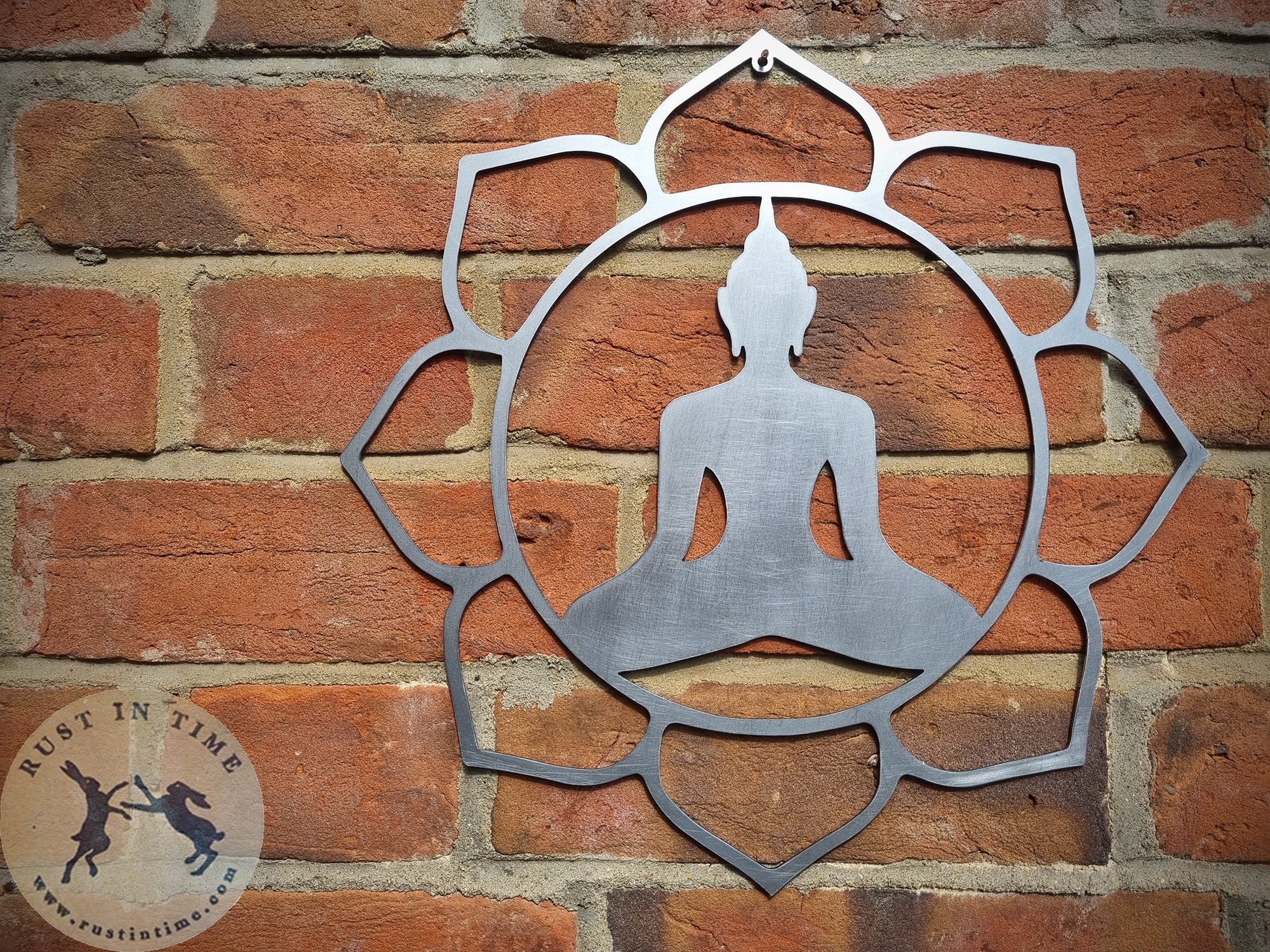 Spiritual Unalome Lotus Metal Art - Yoga Wall Decor, Buddhist Home Decor