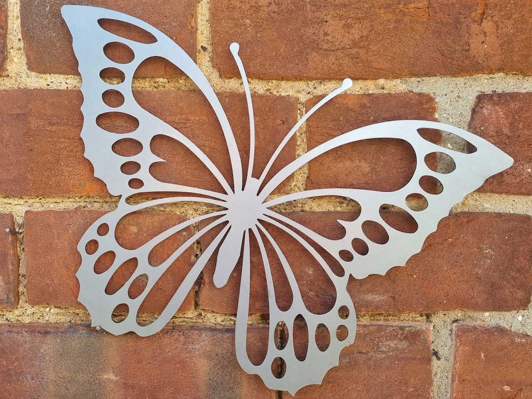 EXTRA LARGE BUTTERFLY Wall Art flat Design Rusty Metal Garden Art