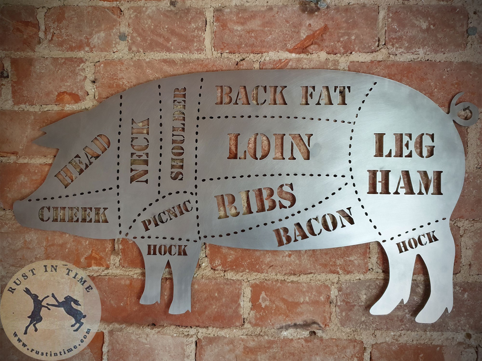 Butchers cuts of meat PIG Steel metal wall decor indoor Etsy
