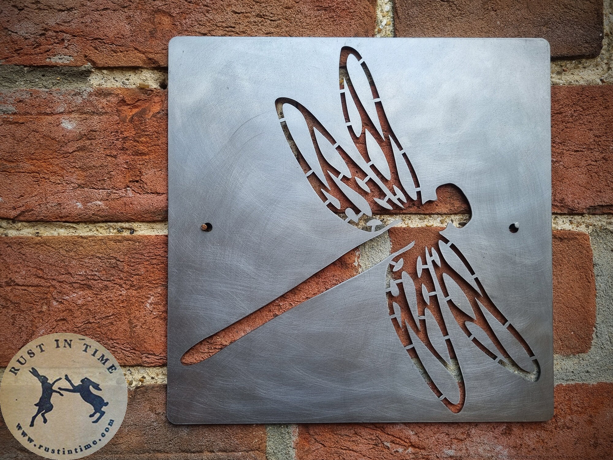 Metal garden decor Dragonfly wall plate rusty metal garden Etsy
