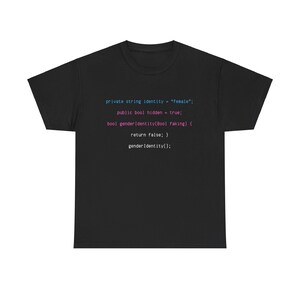 Camiseta neutra em termos de gênero para codificação de computadores transgênero