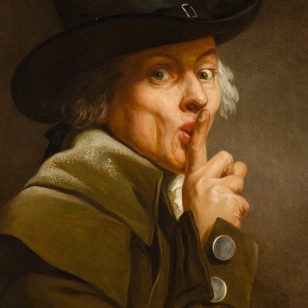 Autoportrait, Silence de Joseph Ducreux, vers 1790 - Carte postale