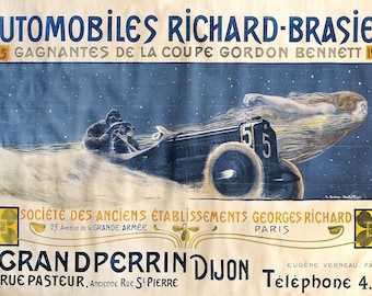 Automobiles Richard Brasier Poster, Designed by Henri Bellery-Desfontaines - 1905