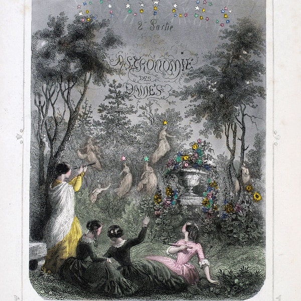 Les Etoiles, Astronomie des Dames von JJ Grandville (I) - 1849