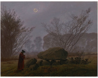 A Walk at Dusk by Caspar David Friedrich - 1830-1835