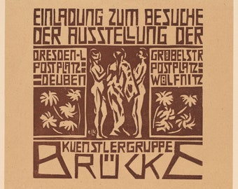 Invitation to an Exhibition of the Artists' Group Brücke by Ernst Ludwig Kirchner - 1906