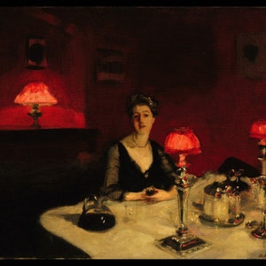 A Dinner Table at Night by John Singer Sargent - 1884