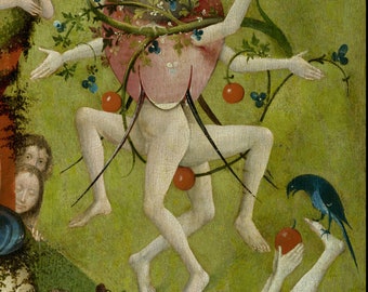 The Garden of Earthly Delights (detail 8) By Hieronymus Bosch, c.1500 - Postcard