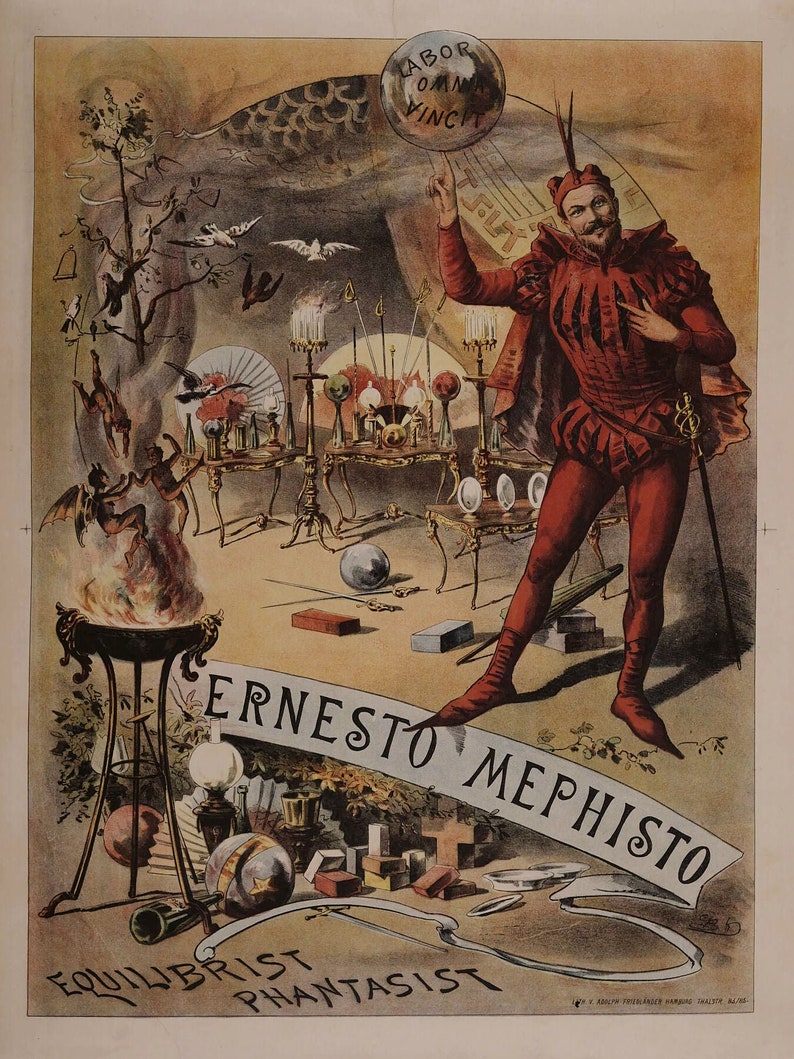 Ernesto Mephisto, Äquilibrist Phantasist von Adolph Friedländer 1889 Bild 1