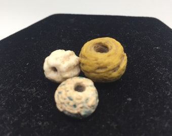 Egyptian Faience Bead Trio