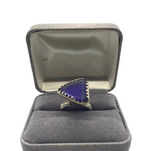 Turkmen Silver and Cobalt Glass Ring