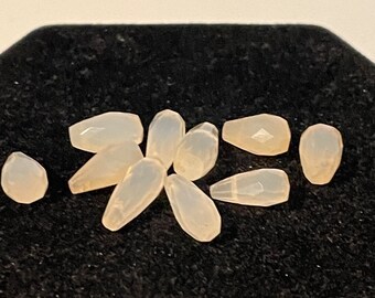 10 Hand Cut Chalcedony Briolettes