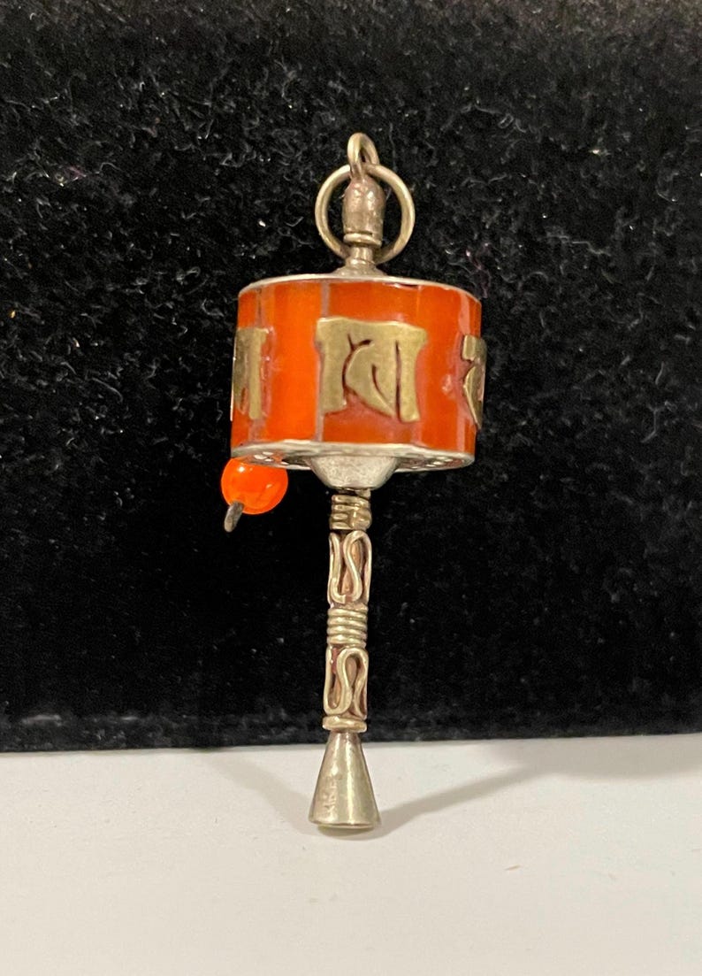 Vintage Tibetan Coral Spinning Prayer Wheel Pendant - Etsy
