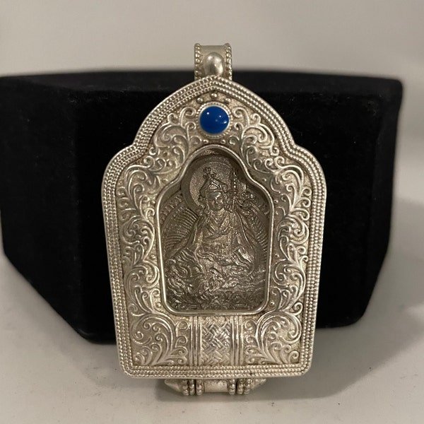 Sterling Silver Tibetan Buddha Prayer Box Pendant