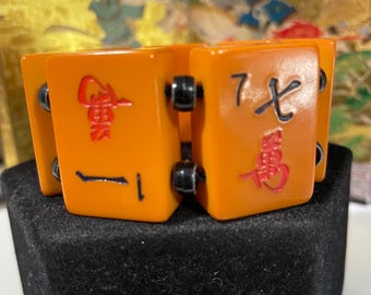 Antieke bakelieten mahjongtegelarmband