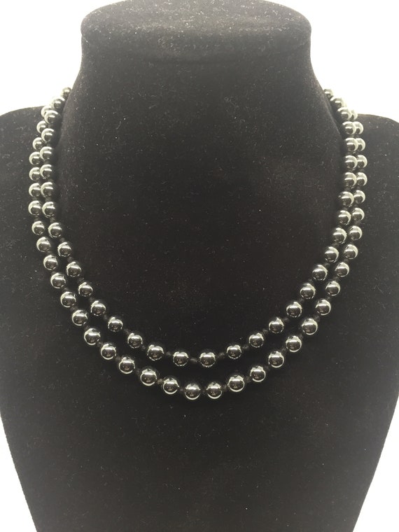 Hematite Knotted Necklace