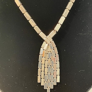 Vintage Park Lane Mirror Fringe Necklace