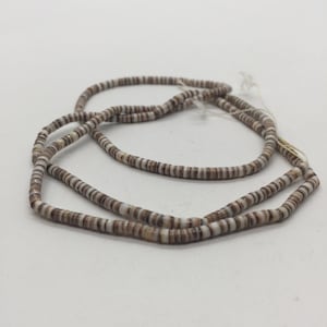 1.5mm Shell Heishi Beads, Brown and White