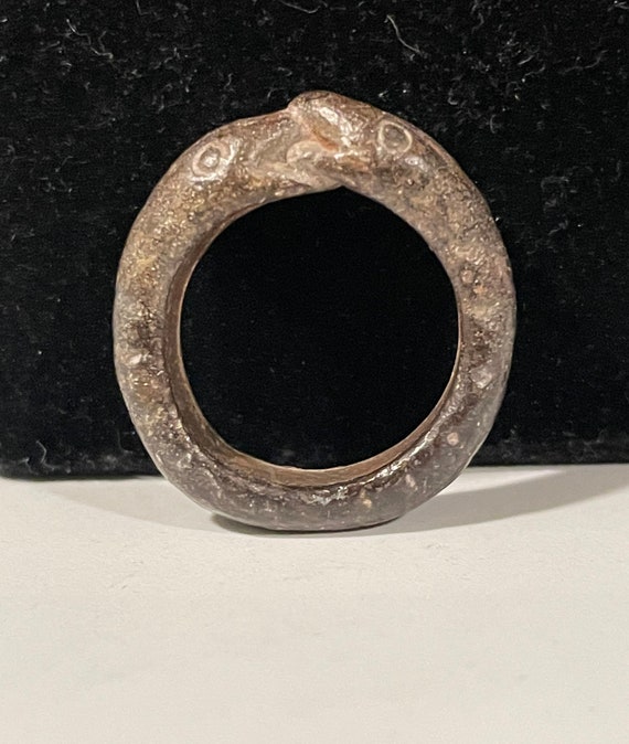 Near Eastern Old Bronze Snake Ring