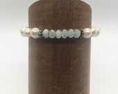 Pearl and Aquamarine Bracelet